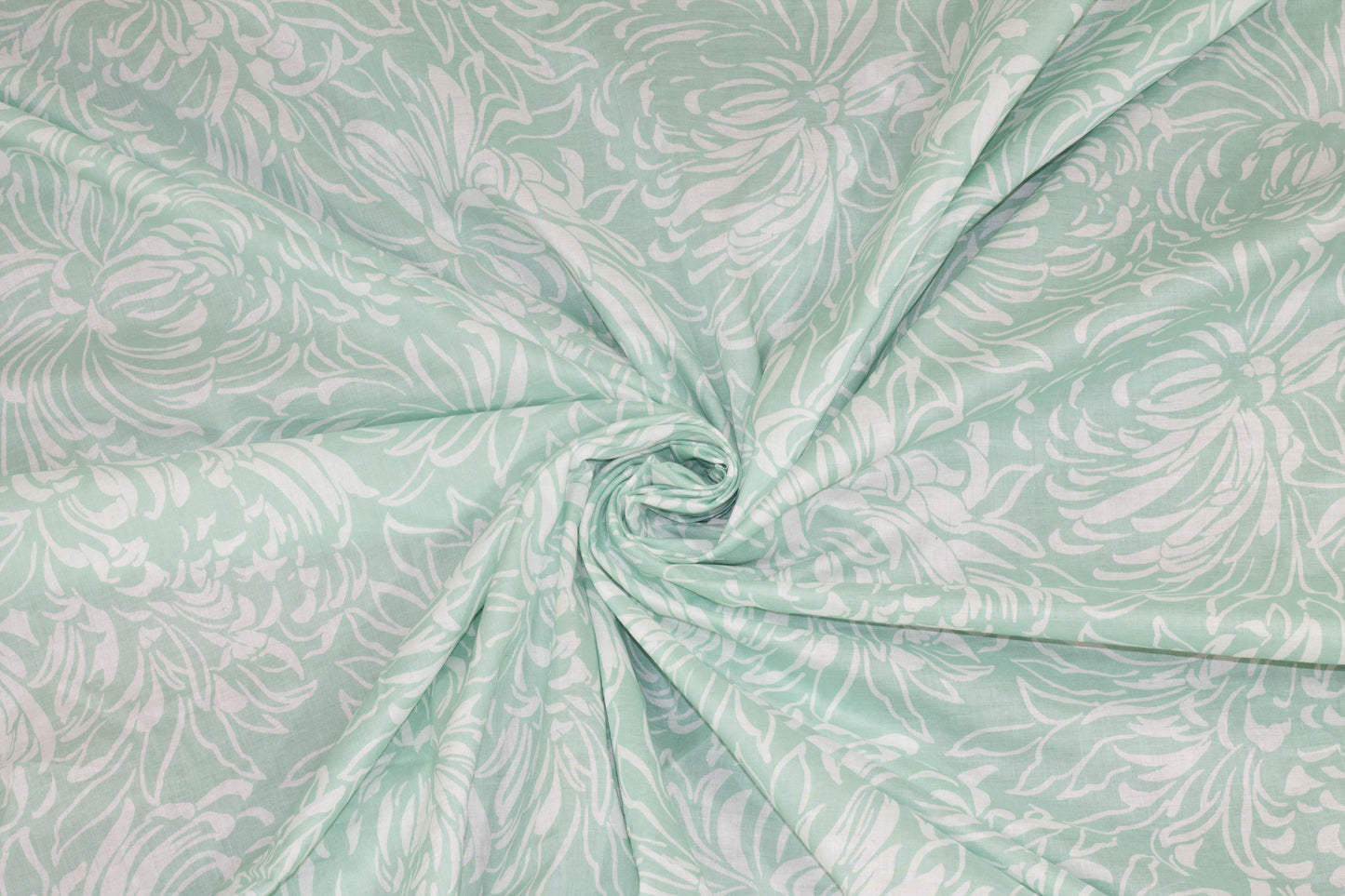 Tiffany Blue Floral Cotton - Prime Fabrics