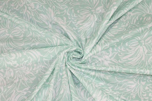 Tiffany Blue Floral Cotton - Prime Fabrics