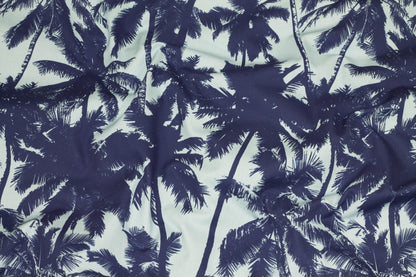 Blue Palm Tree Cotton - Prime Fabrics