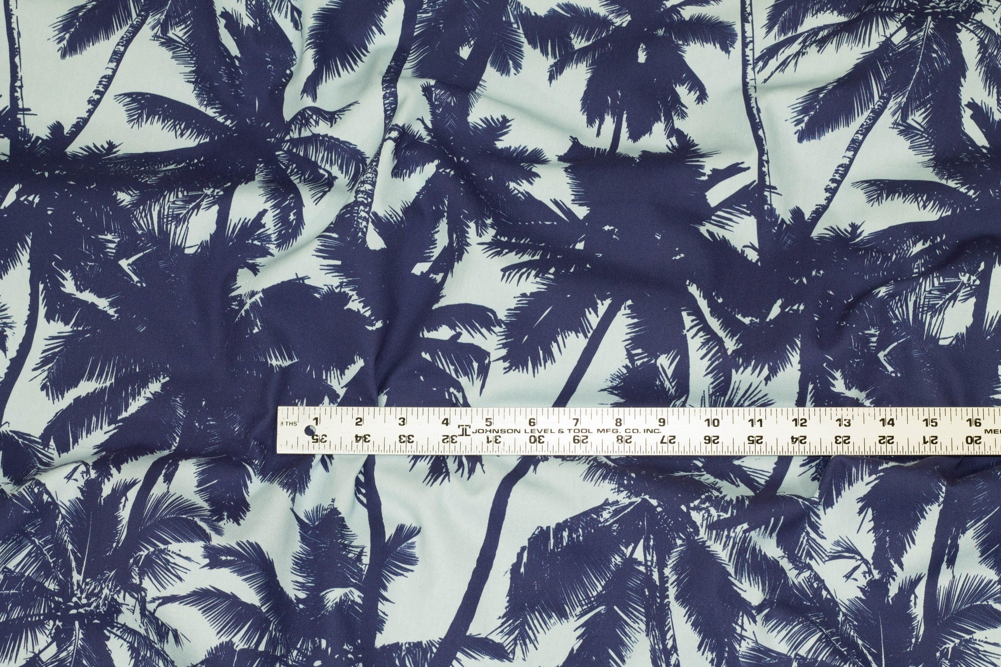 Blue Palm Tree Cotton - Prime Fabrics