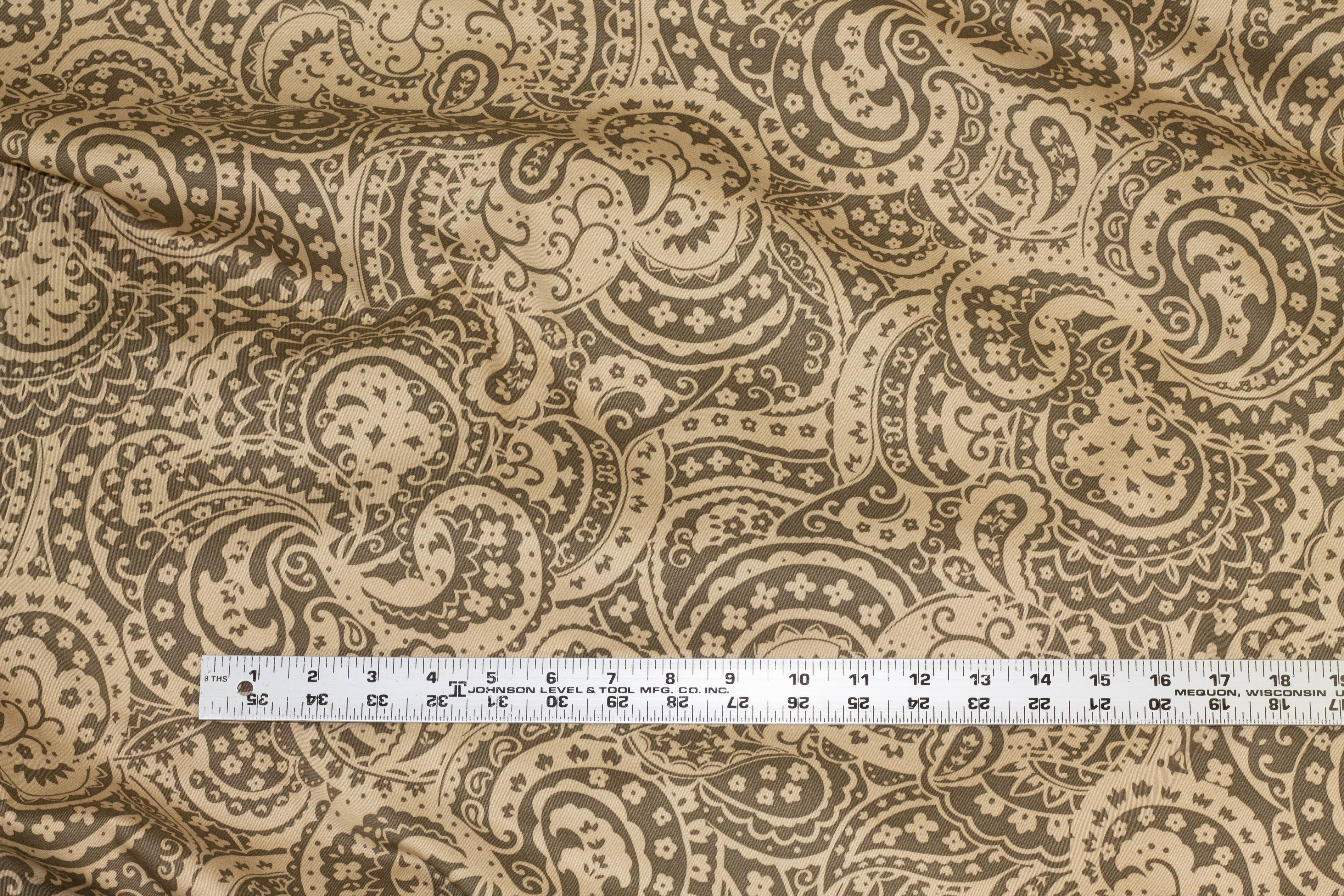 Cafe Paisley Stretch Cotton Sateen - Prime Fabrics