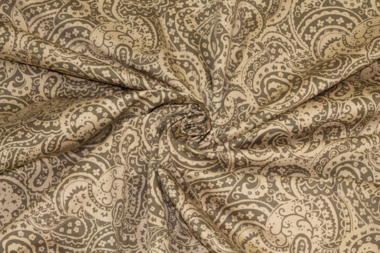 Cafe Paisley Stretch Cotton Sateen - Prime Fabrics