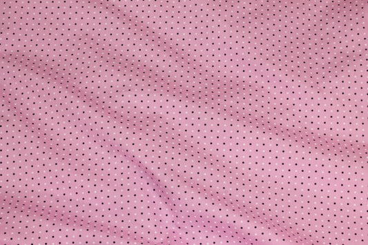 Pink, Black and White Polka Dot Cotton - Prime Fabrics