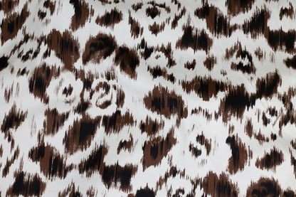 Brown, Black and White Abstract Stretch Cotton Sateen - Prime Fabrics