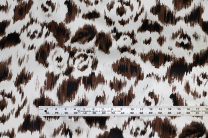 Brown, Black and White Abstract Stretch Cotton Sateen - Prime Fabrics