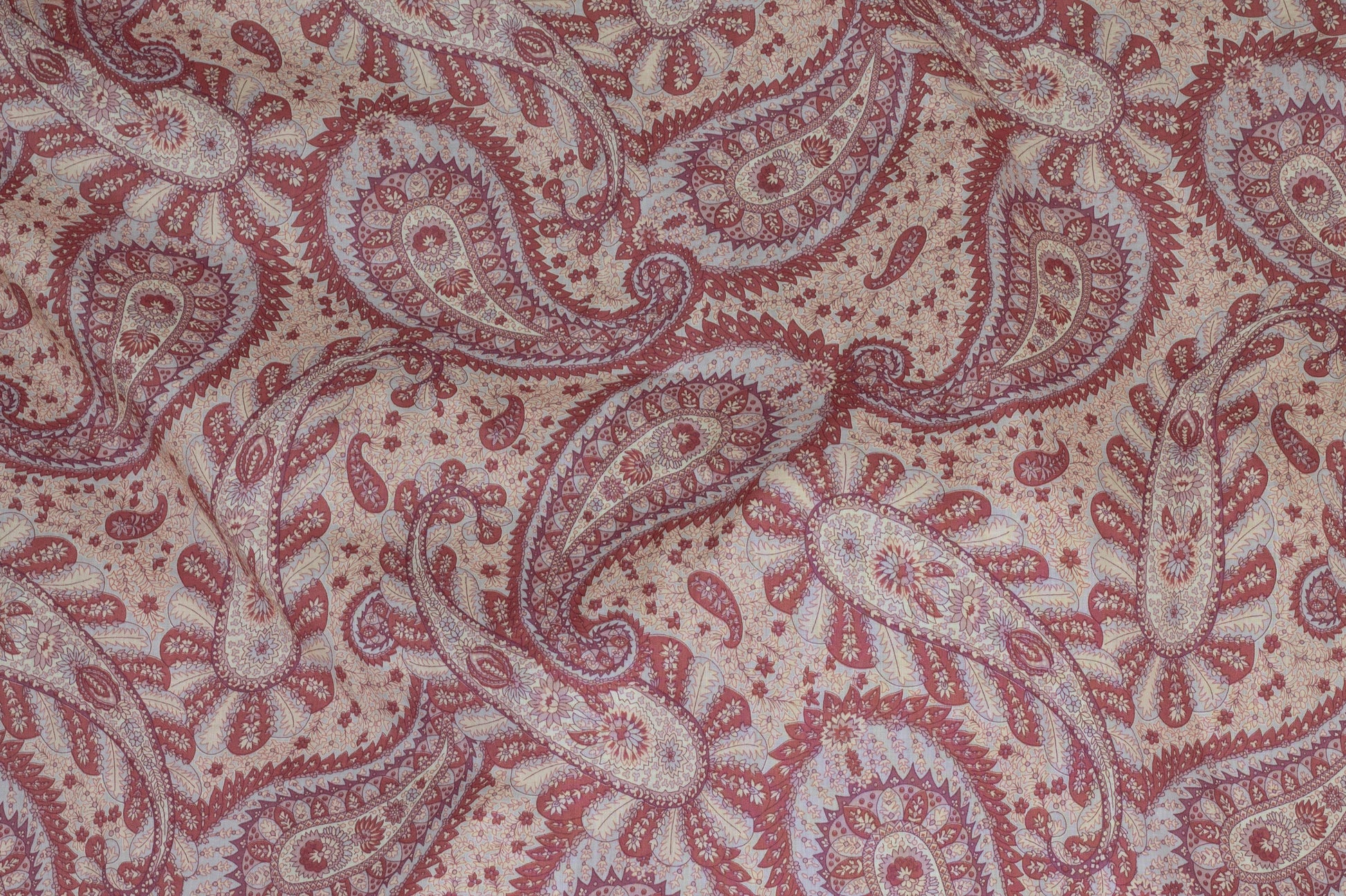 Mauve Paisley Lightweight Italian Cotton - Prime Fabrics