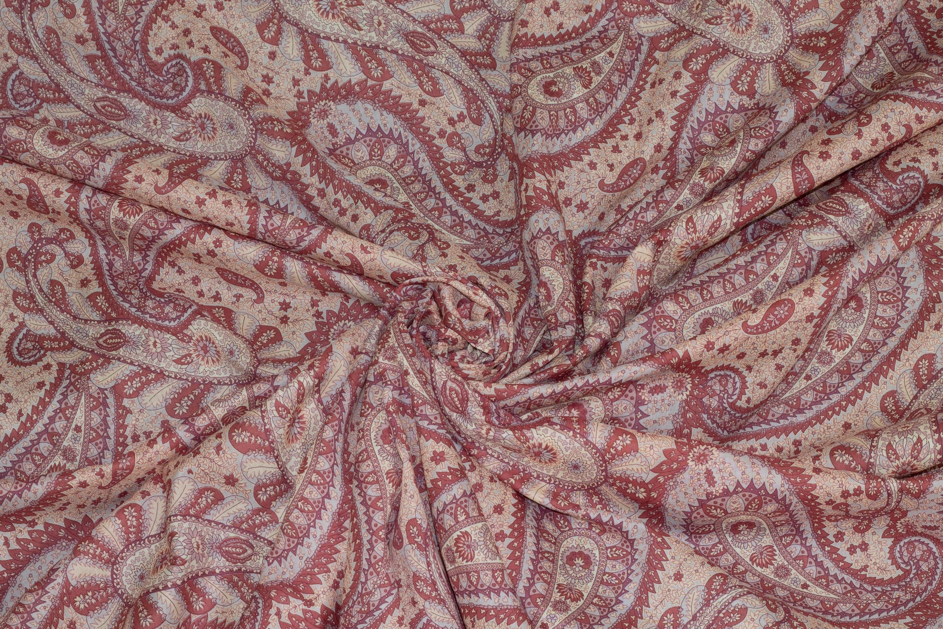 Mauve Paisley Lightweight Italian Cotton - Prime Fabrics