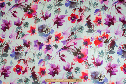 Watercolor Floral Tie-Dye Italian Silk Charmeuse - Multicolor - Prime Fabrics