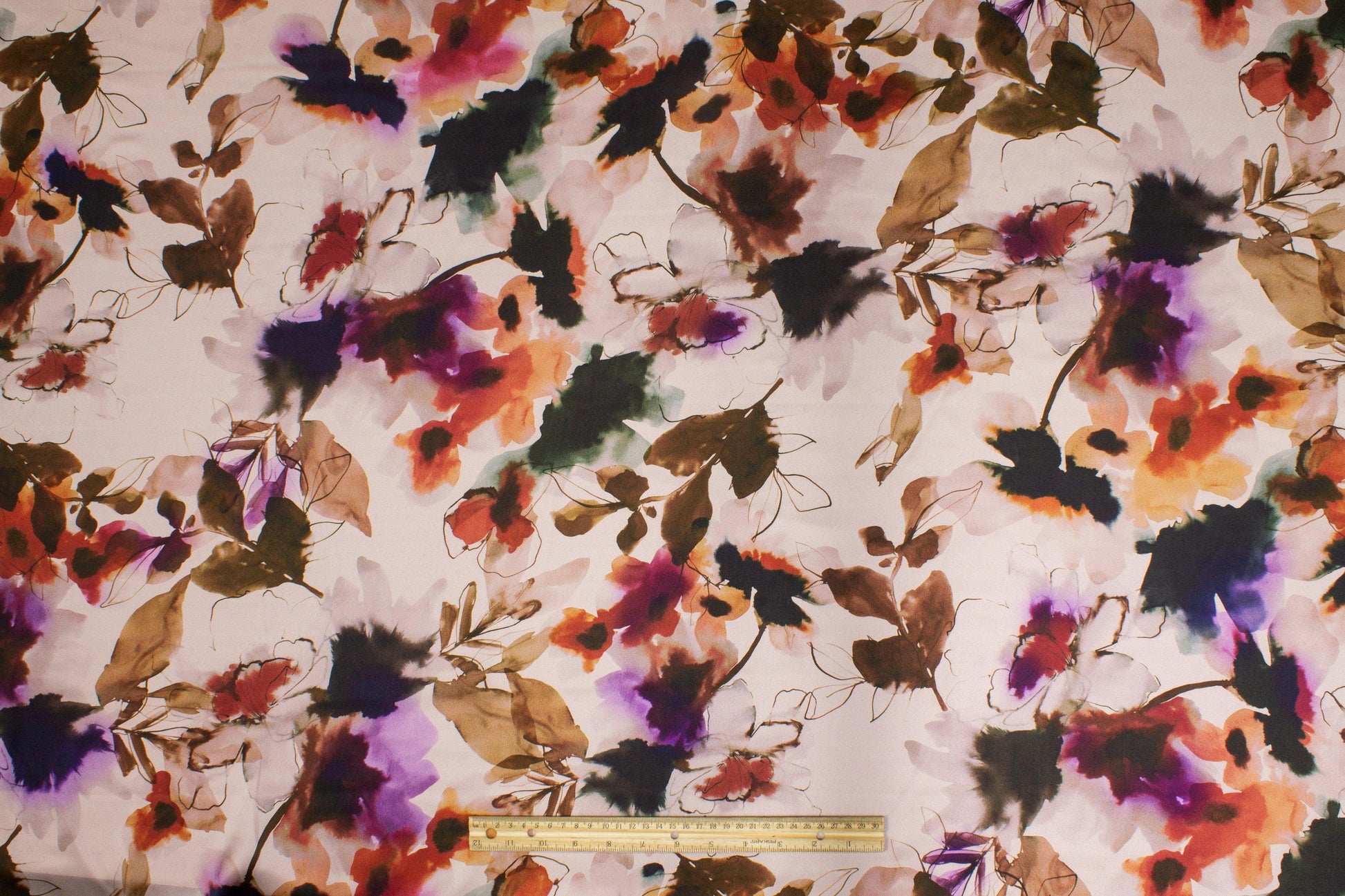 Watercolor Floral Tie-Dye Italian Silk Charmeuse - Multicolor - Prime Fabrics