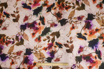 Watercolor Floral Tie-Dye Italian Silk Charmeuse - Multicolor - Prime Fabrics