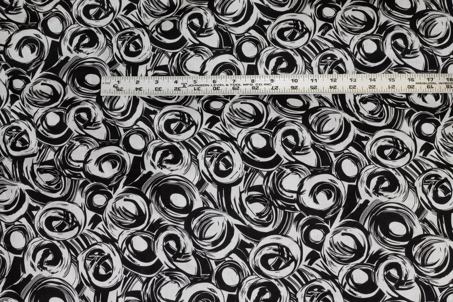 Black and White Abstract Cotton Voile - Prime Fabrics