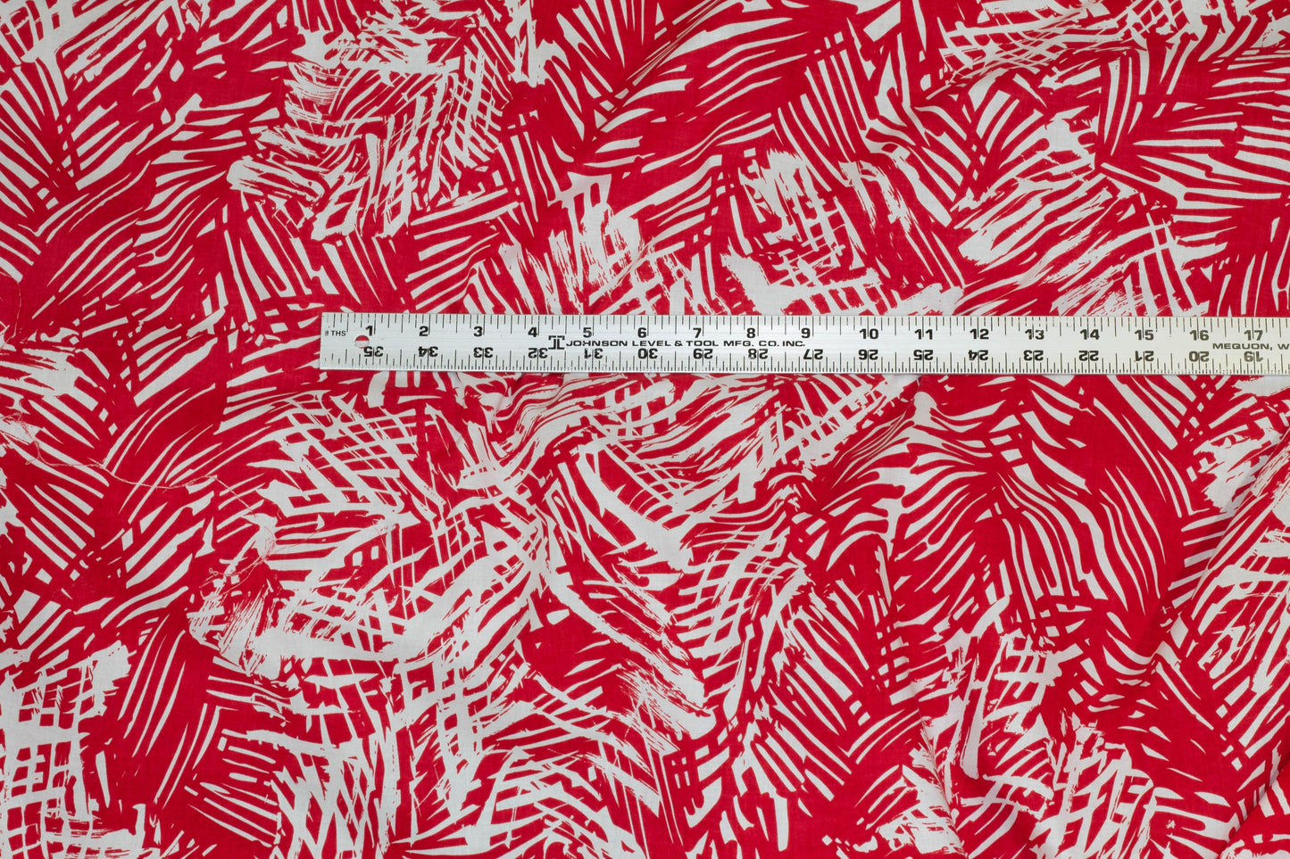 Red and White Abstract Cotton - Prime Fabrics