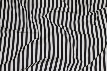 Black and White Striped Cotton