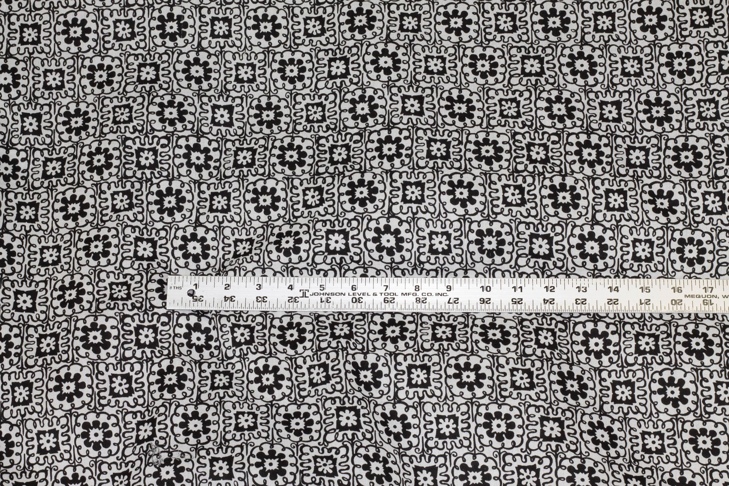 Black and White Floral Cotton Voile - Prime Fabrics