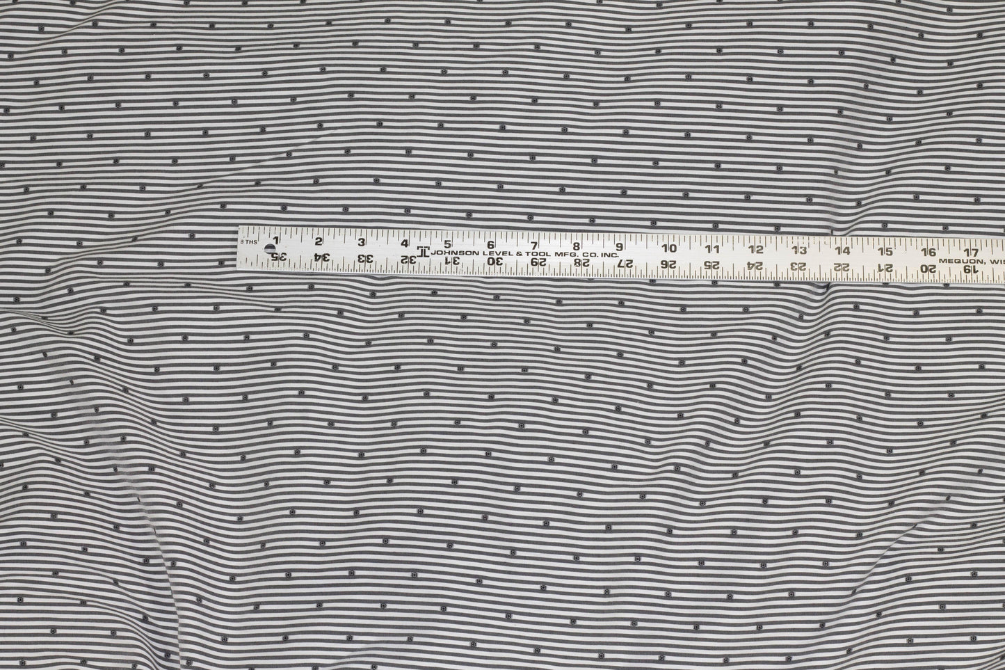 Black and White Striped and Embroidered Cotton - Prime Fabrics