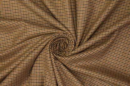 Houndstooth Wool Suiting - Brown - Prime Fabrics