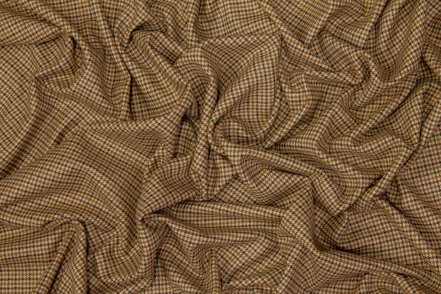 Houndstooth Wool Suiting - Brown - Prime Fabrics