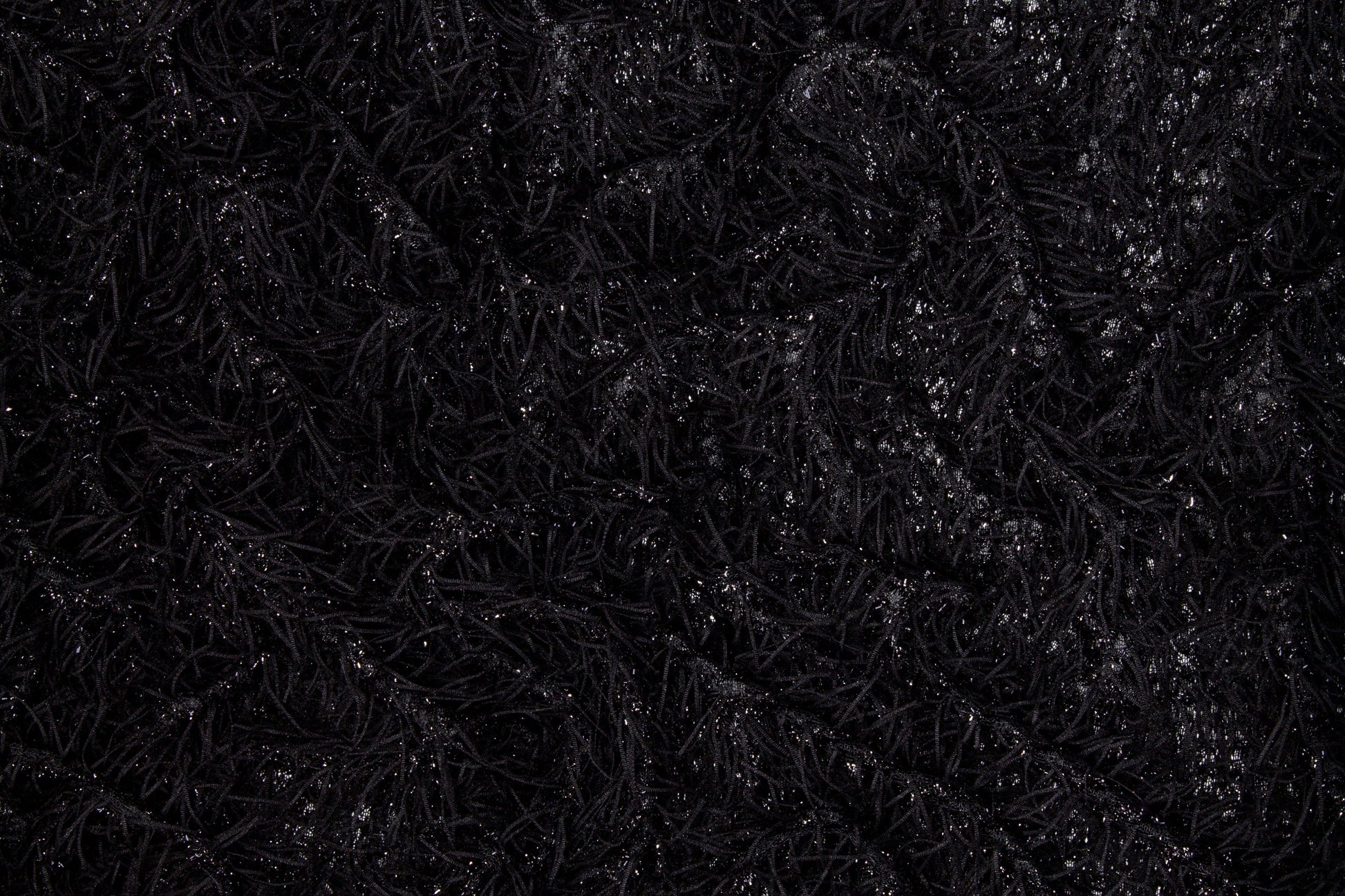 Eyelash Fringe Metallic Mesh - Black - Prime Fabrics