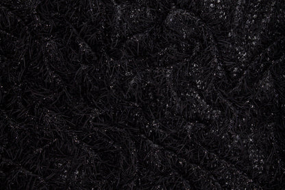 Eyelash Fringe Metallic Mesh - Black - Prime Fabrics
