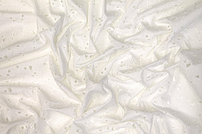 Floral Cotton Eyelet - White - Prime Fabrics