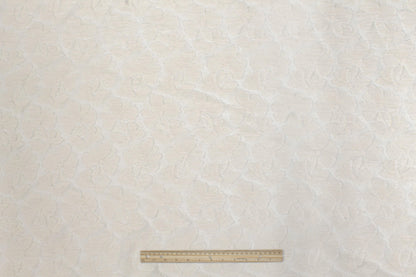 Floral Embroidered Italian Cotton Burnout - Ivory - Prime Fabrics