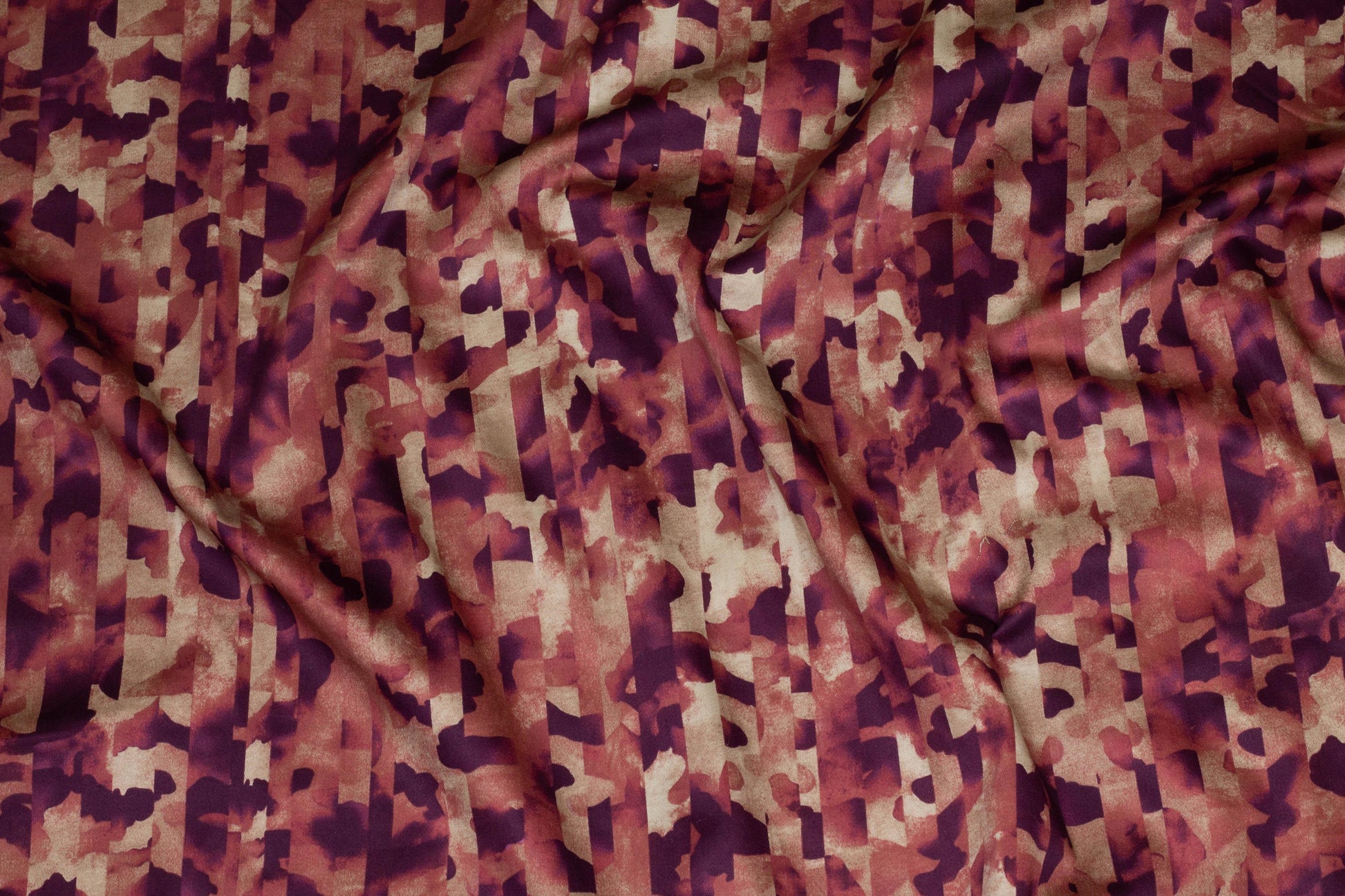 Maroon and Burgundy Abstract Italian Stretch Cotton - Prime Fabrics