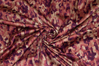 Maroon and Burgundy Abstract Italian Stretch Cotton - Prime Fabrics