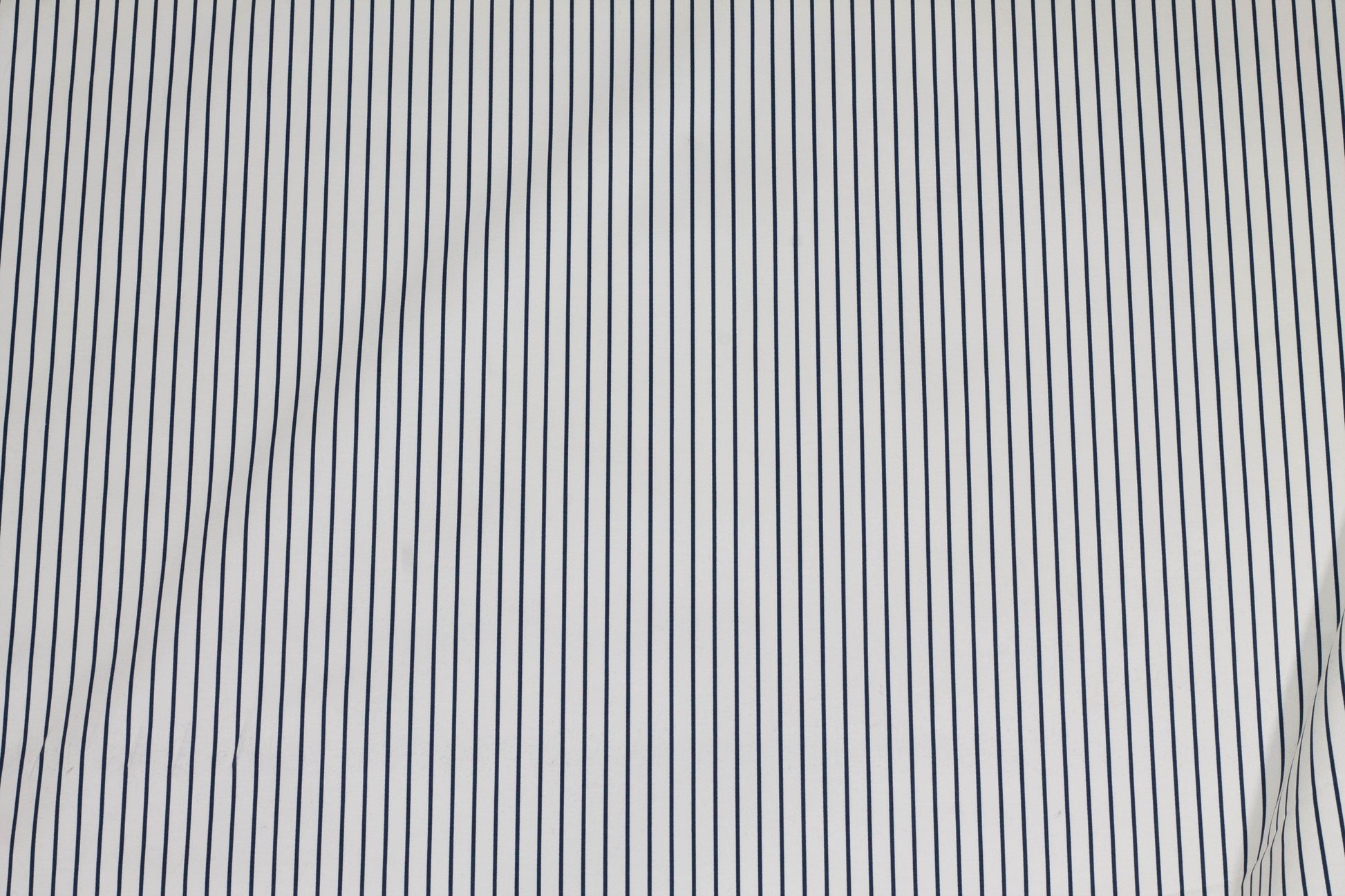Navy Blue and White Striped Stretch Cotton Sateen - Prime Fabrics