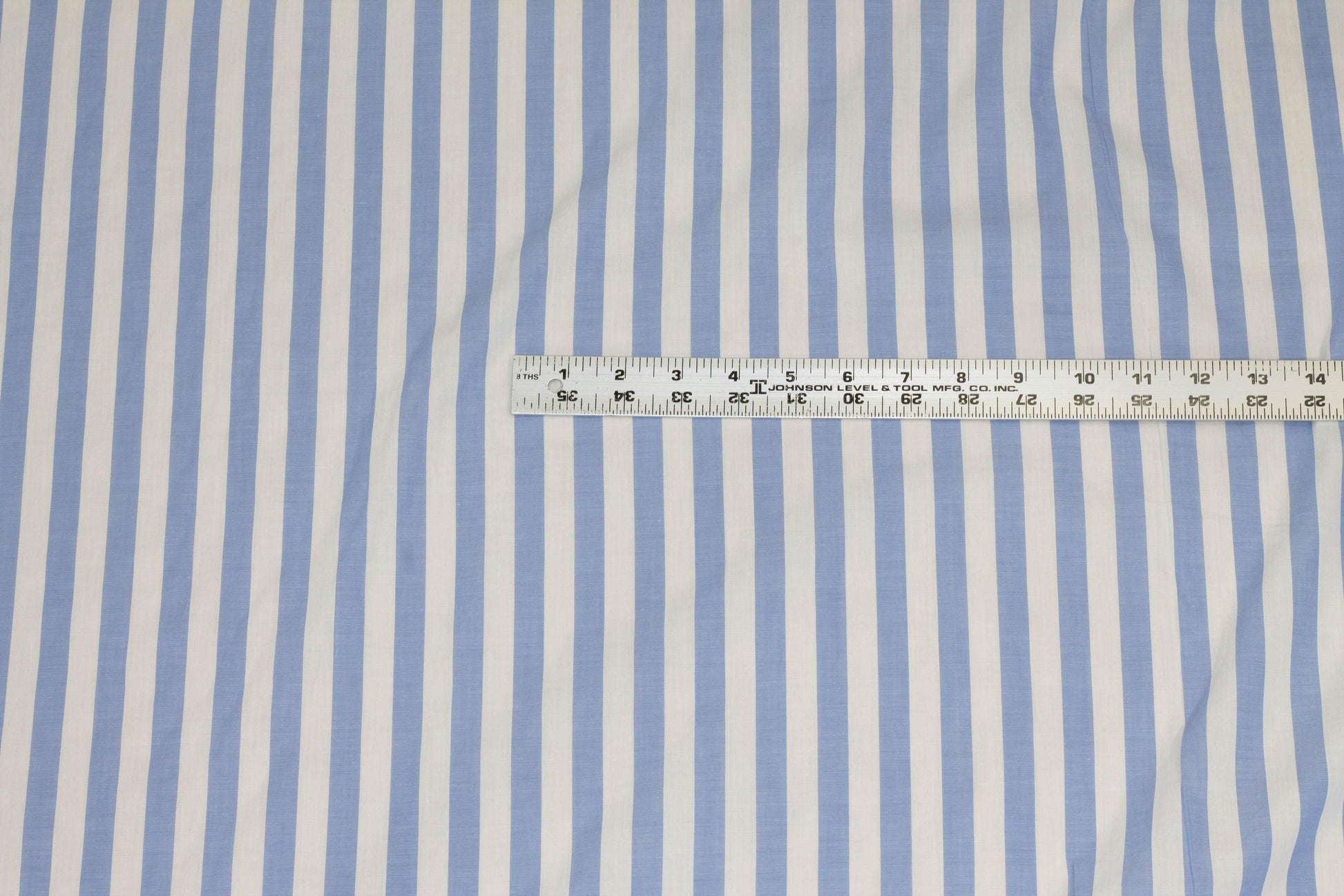 Light Blue and White Striped Cotton Voile - Prime Fabrics