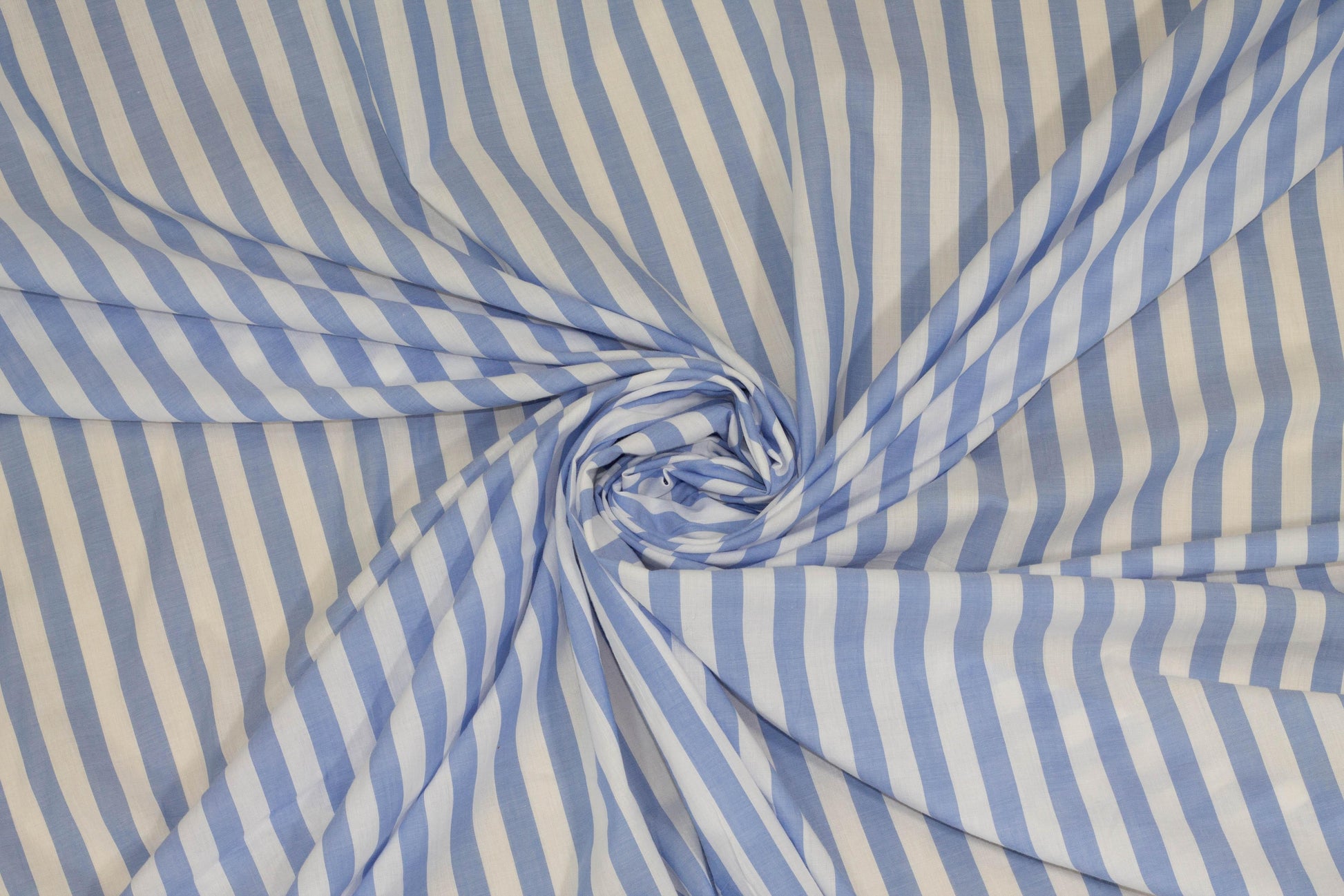 Light Blue and White Striped Cotton Voile - Prime Fabrics