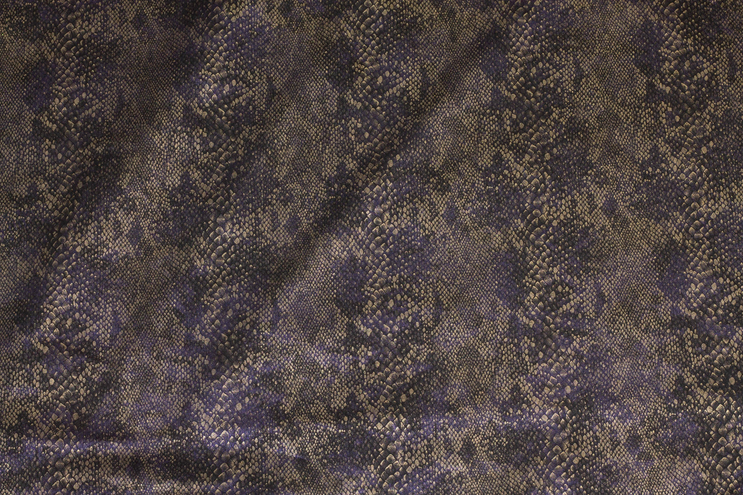 Brown and Purple Snake Design Cotton Sateen - Prime Fabrics