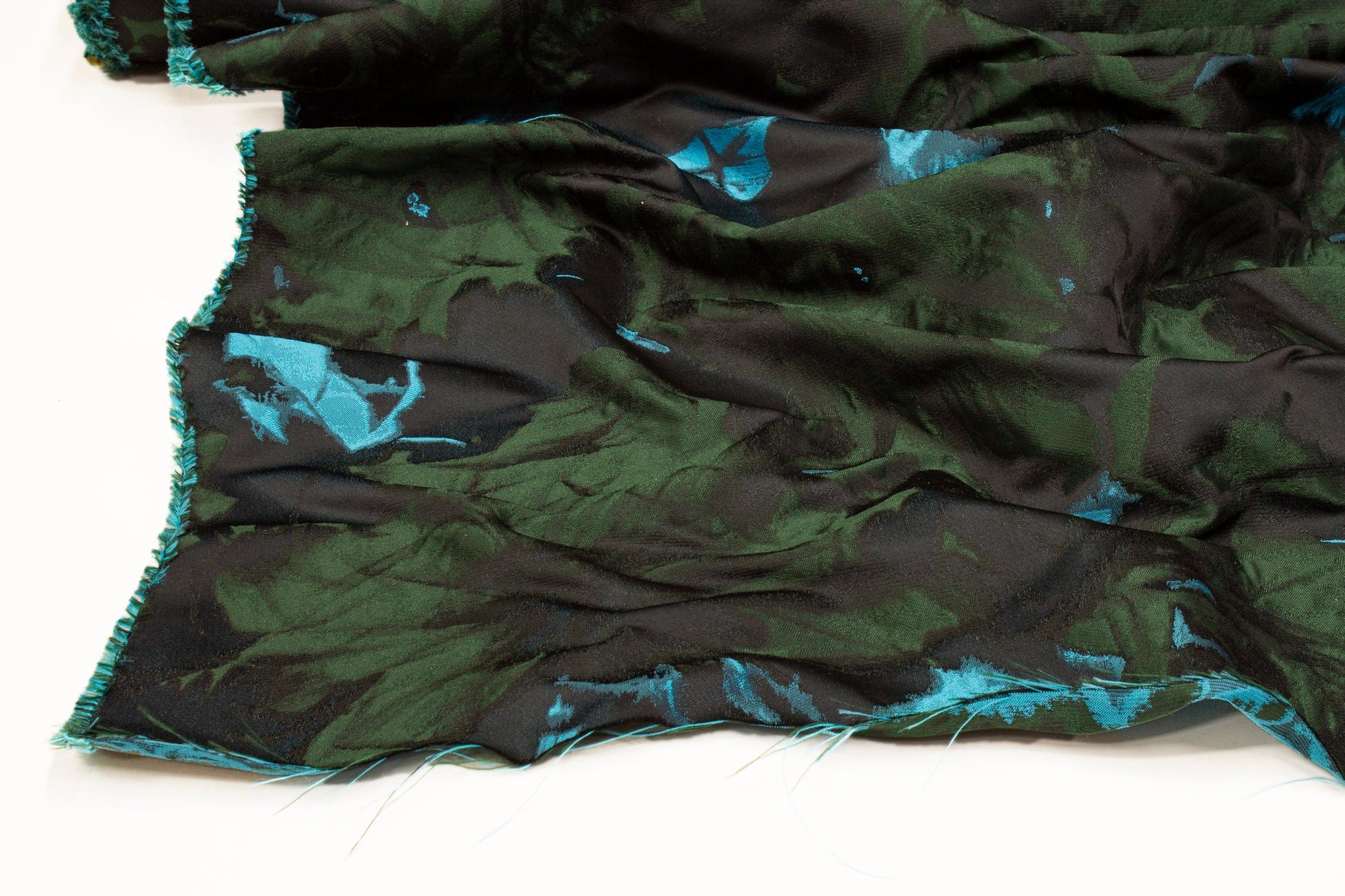 Abstract Brocade - Turquoise Blue and Green - Prime Fabrics