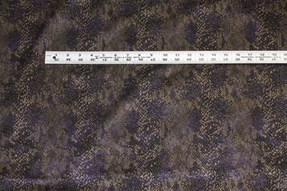 Brown and Purple Snake Design Cotton Sateen - Prime Fabrics
