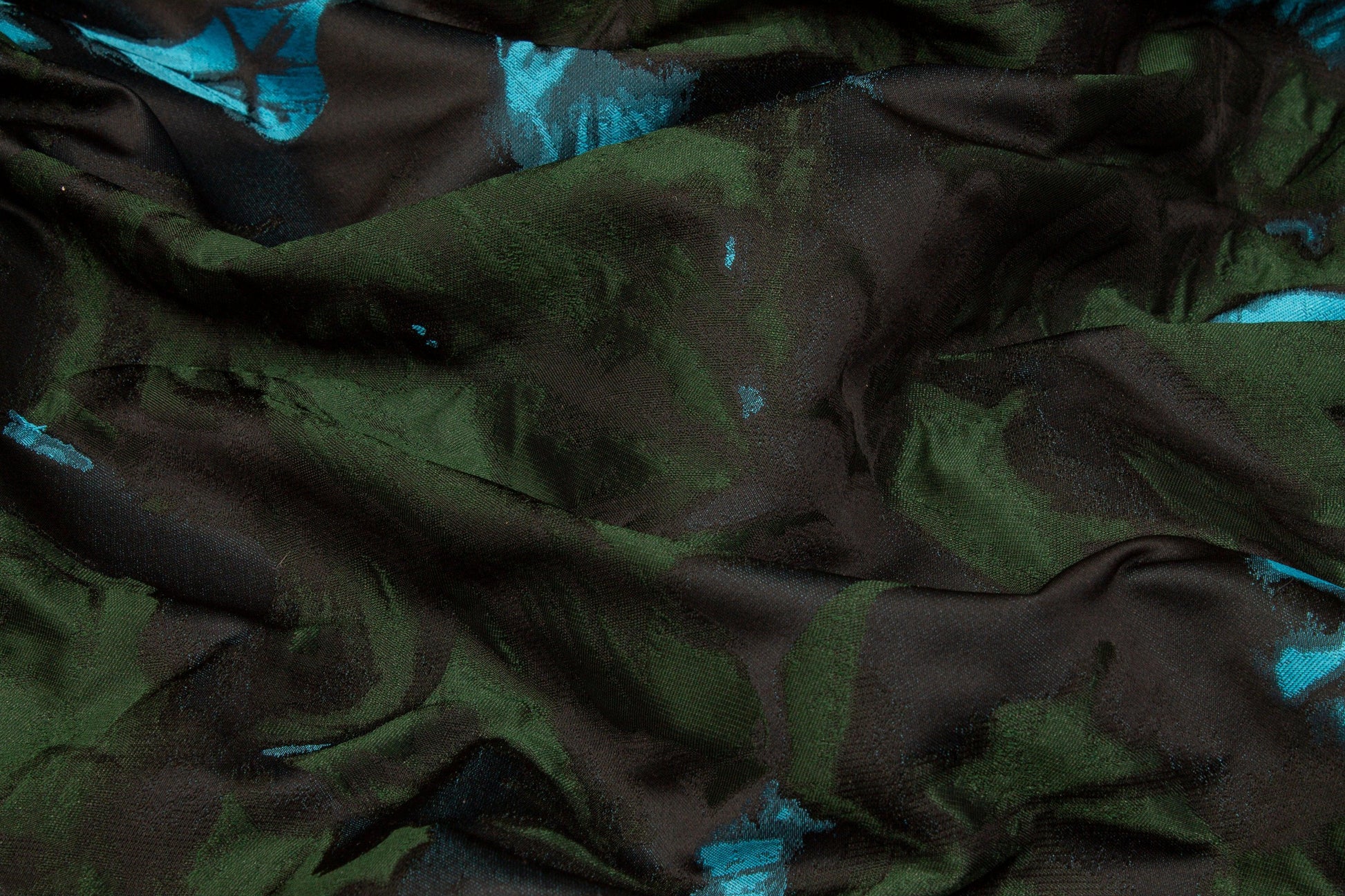 Abstract Brocade - Turquoise Blue and Green - Prime Fabrics