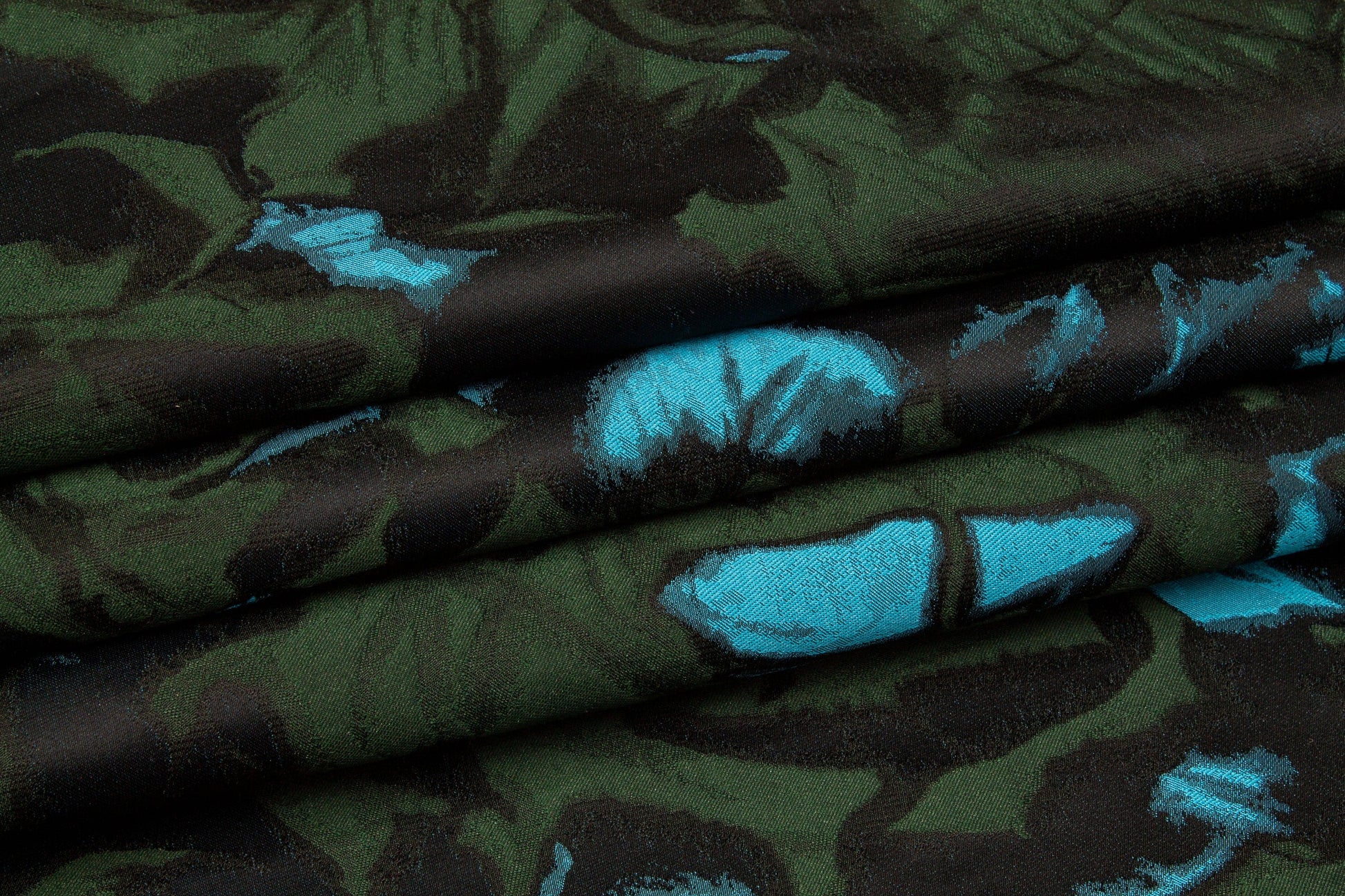 Abstract Brocade - Turquoise Blue and Green - Prime Fabrics