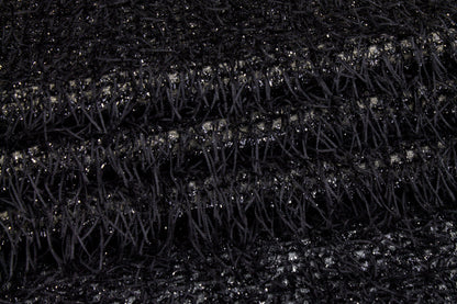 Eyelash Fringe Metallic Mesh - Black - Prime Fabrics