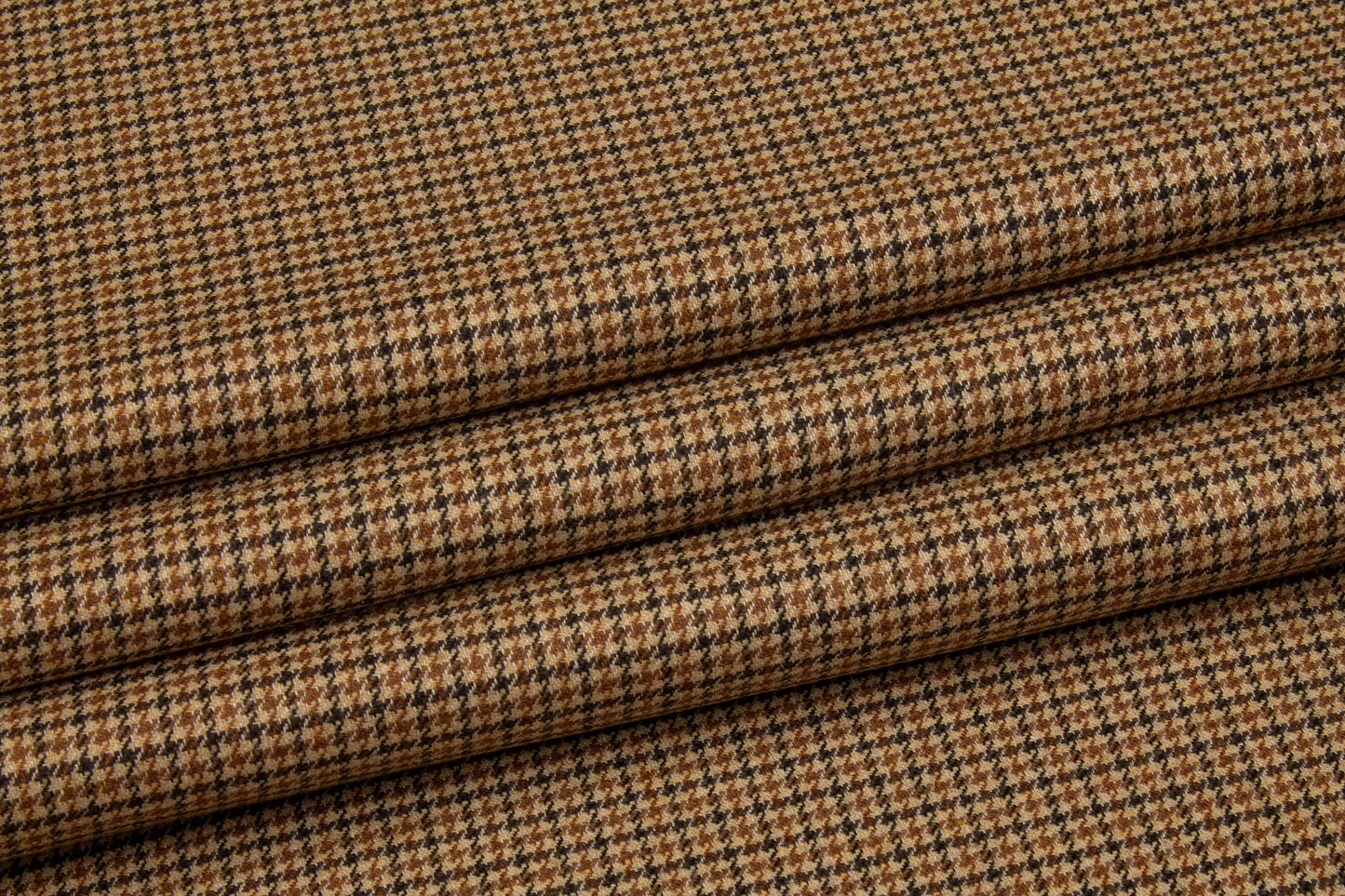 Houndstooth Wool Suiting - Brown - Prime Fabrics