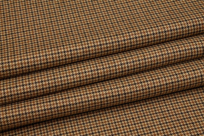 Houndstooth Wool Suiting - Brown - Prime Fabrics