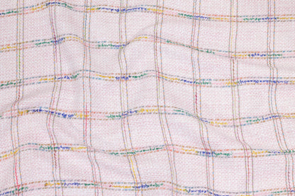 Multicolor Metallic Windowpane Checked Poly Cotton Boucle - Prime Fabrics