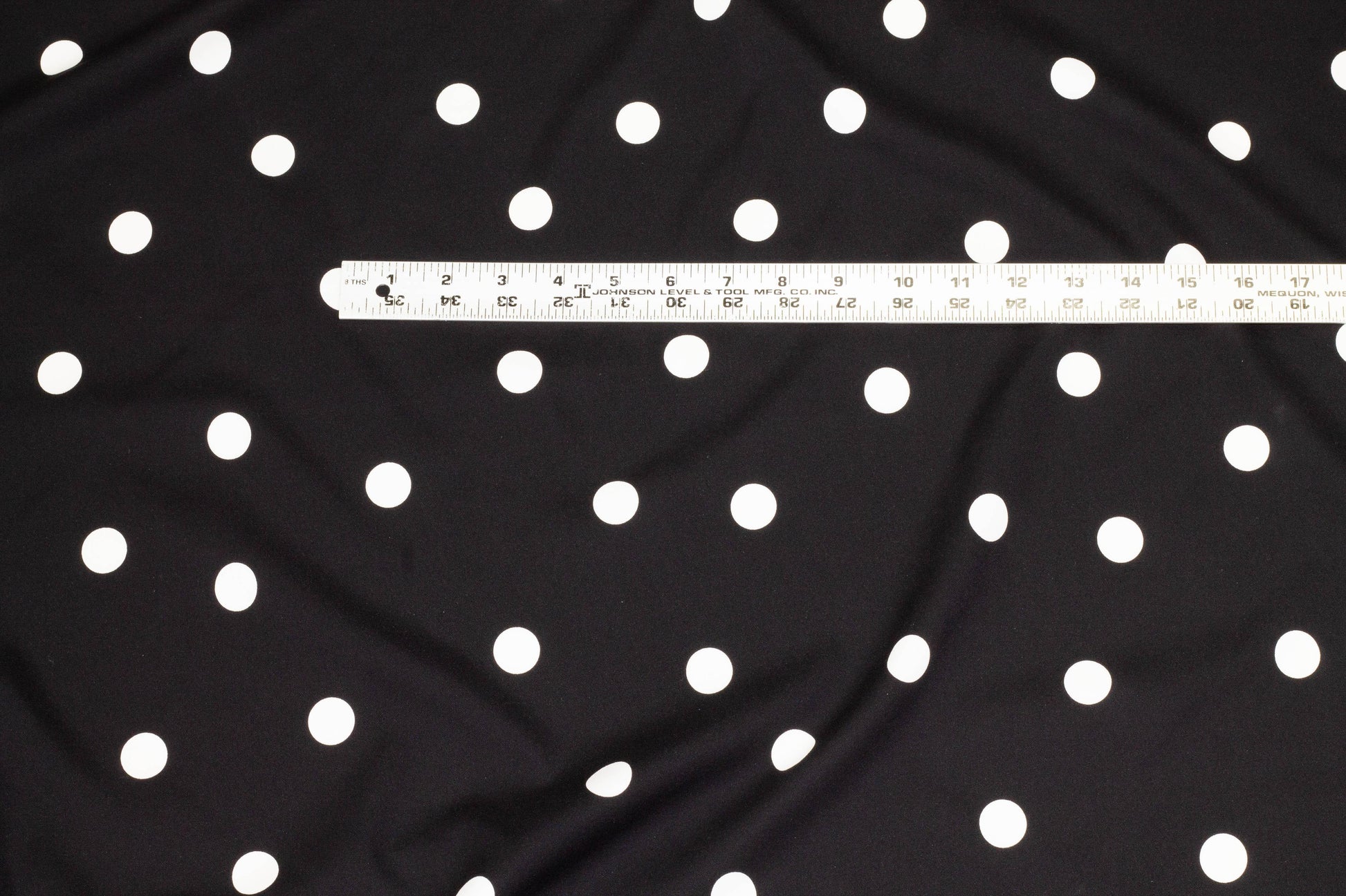 Black and White Polka Dot 4-Ply Stretch Silk - Prime Fabrics