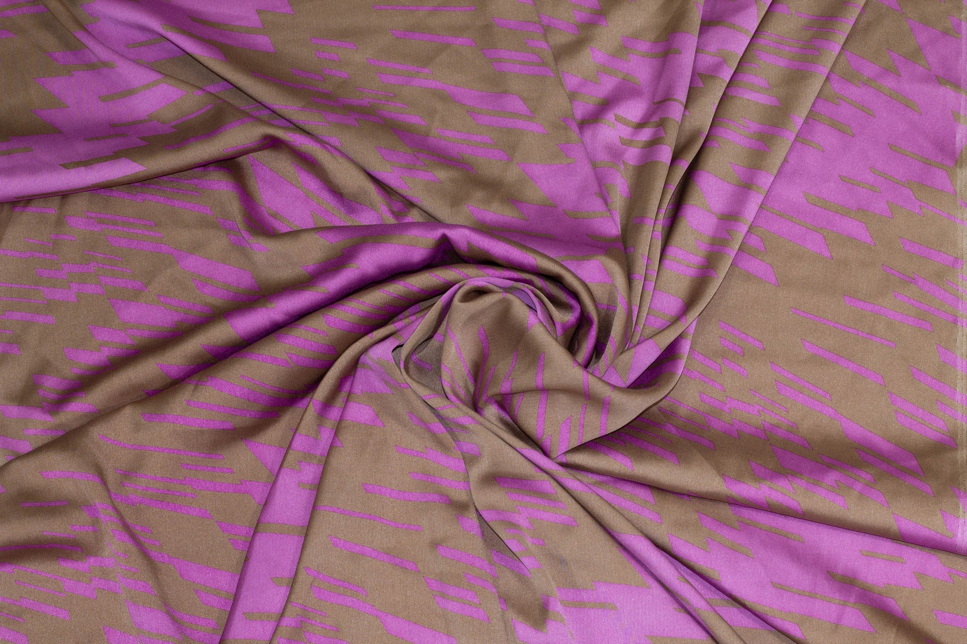 Brown and Magenta Stretch Silk Charmeuse - Prime Fabrics