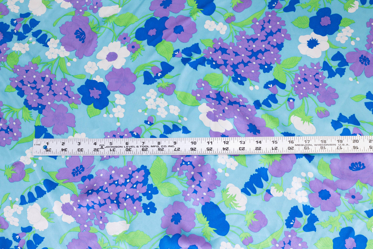 Purple, Blue and Green Floral Silk Charmeuse - Prime Fabrics