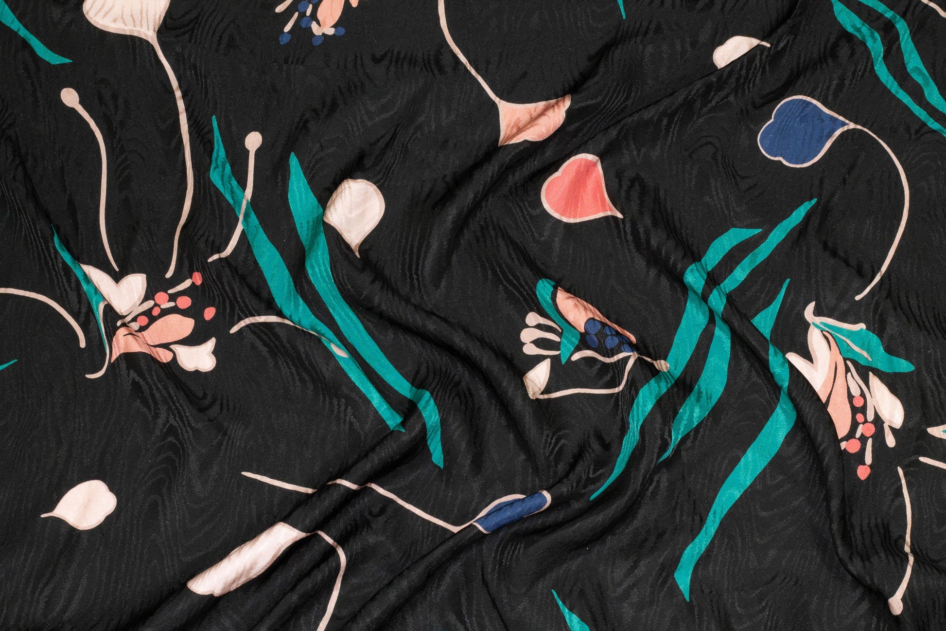 Multicolor Abstract Silk Charmeuse - Prime Fabrics
