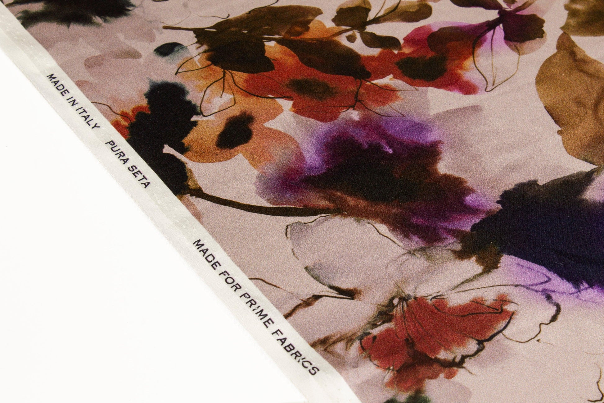 Watercolor Floral Tie-Dye Italian Silk Charmeuse - Multicolor - Prime Fabrics