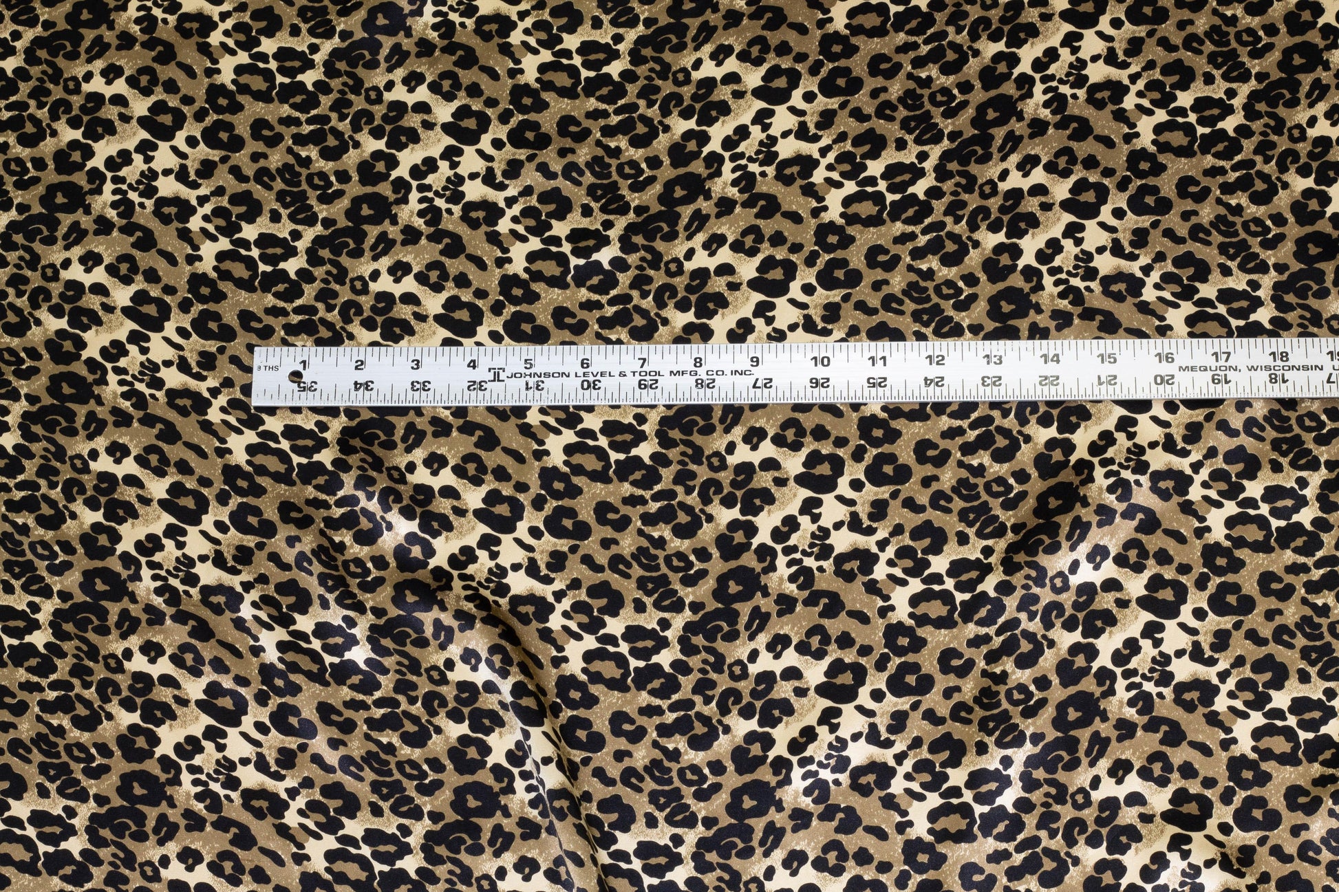 Bronze and Black Leopard Print Silk Charmeuse - Prime Fabrics