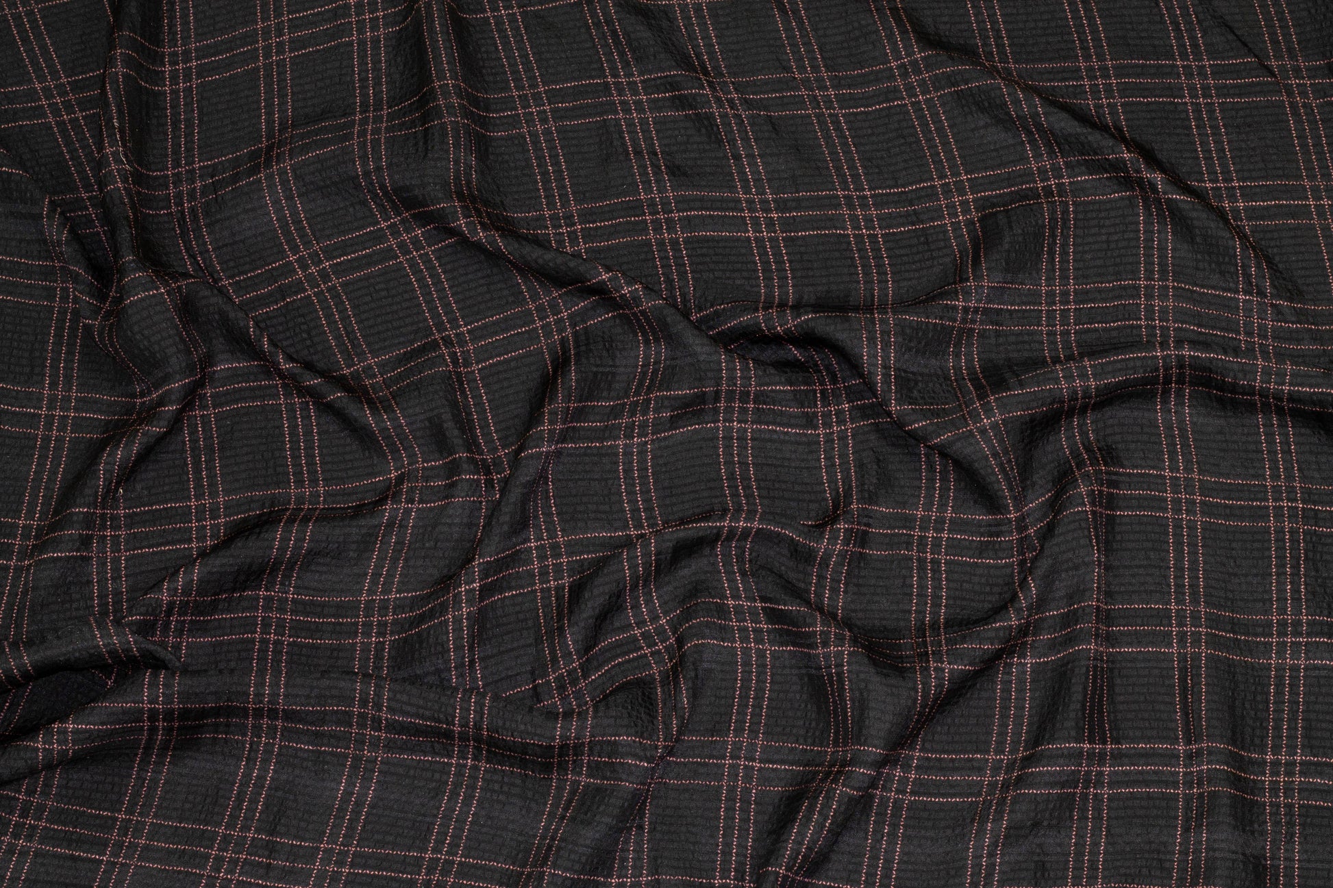 Plaid Hammered Silk Charmeuse - Prime Fabrics