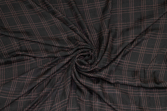 Plaid Hammered Silk Charmeuse - Prime Fabrics