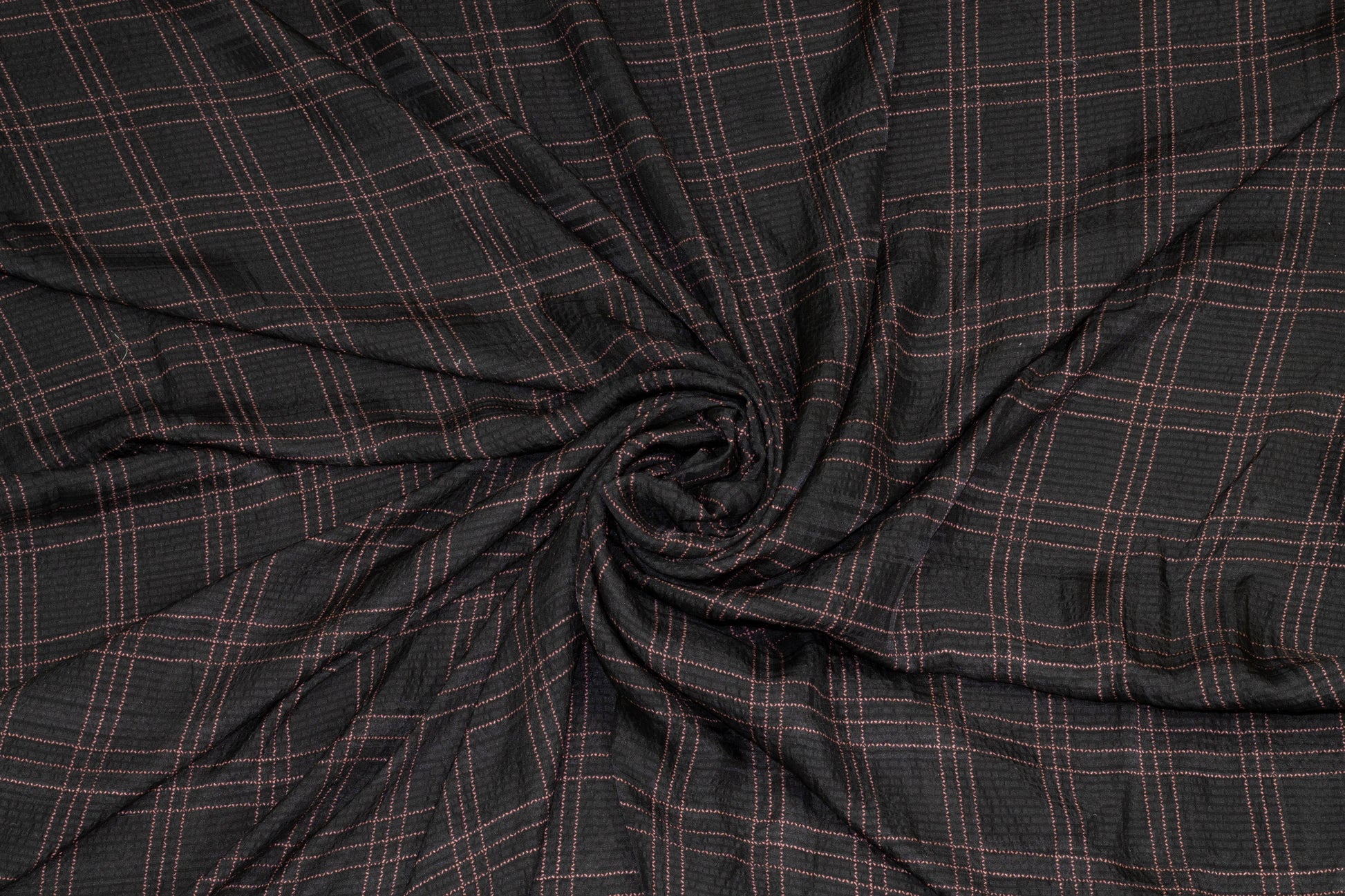 Plaid Hammered Silk Charmeuse - Prime Fabrics