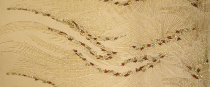 Hand Beaded and Sequined Mesh - Gold - Prime Fabrics