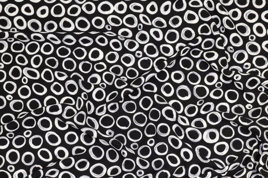 Black and White 4-Ply Silk Crepe - Prime Fabrics